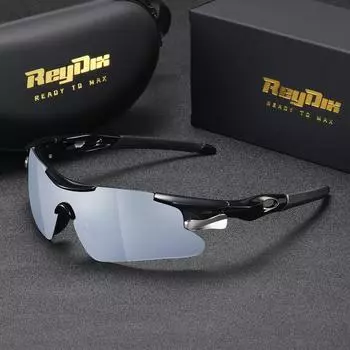 Поляризованные спортивные спортивные солнцезащитные очки ReyDix унисекс, UV400 чёрный