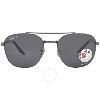 Поляризованные темно-серые квадратные солнцезащитные очки унисекс Ray Ban RB3688 004 K8 55