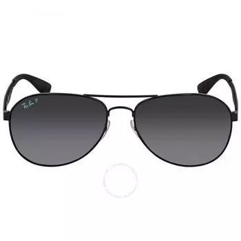 Поляризованные темно-серые солнцезащитные очки-авиаторы Ray Ban с градиентом RB3549 002 T3 61