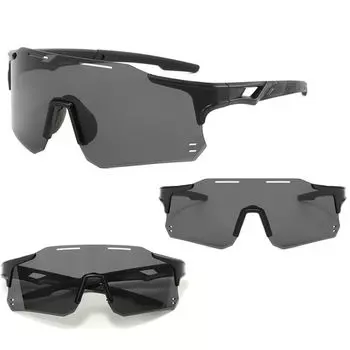 Поляризованные велосипедные очки, обернутые вокруг очков для велоспорта, прочные спортивные солнцезащитные очки унисекс чёрный