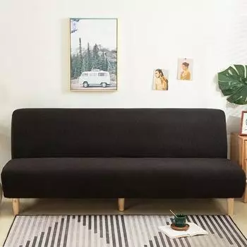 Полярный флисовый чехол для дивана-кровати без подлокотников, эластичный чехол для дивана-кровати без подлокотника, противоскользящий чехол для дивана для гостиной, дома, отеля S Size 120-155cm