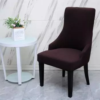 Полярный флисовый чехол для обеденного стула с высоким наклоном, эластичные водоотталкивающие чехлы на кресла, чехол на сиденье стула с высокой спинкой, офис и дом 1pcs chair cover