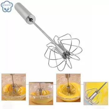 Полуавтоматическая взбивалка для яиц, венчик для яиц из нержавеющей стали 304, ручной ручной миксер, самоповоротная мешалка для яиц, кухонные аксессуары, инструменты для яиц 10 inch