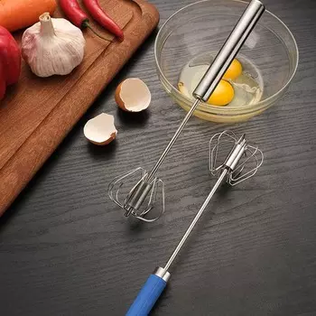 Полуавтоматический ручной миксер с ручным нажатием Кухонные принадлежности Инструменты Крем Принадлежности Венчик для взбивания яиц из нержавеющей стали Самовращающийся венчик для взбивания яиц 28.2*6.7cm