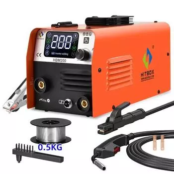 Полуавтоматический сварочный аппарат 3 в 1 MIG без газового инвертора MMA Arc MIG TIG Welder Synergy HITBOX HBM200 EU plug оранжевый