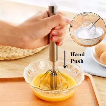 Полуавтоматический венчик для взбивания из нержавеющей стали белый