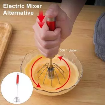 Полуавтоматический венчик для взбивания яиц, блендер, ручной толкатель, роторный венчик, 40526 дюймов, миксер из нержавеющей стали розовый