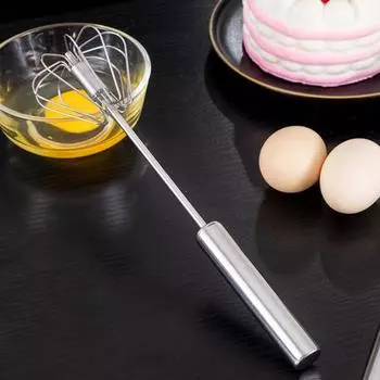 Полуавтоматический венчик для взбивания яиц из нержавеющей стали, антипригарный ручной миксер, инструмент для приготовления пищи на кухне, домашний ручной вращающийся шейкер-блендер 10