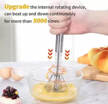 Полуавтоматический венчик для взбивания яиц, мешалка для крема из нержавеющей стали, ручной блендер