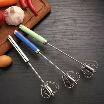 Полуавтоматический венчик для взбивания яиц, самовращающийся, кухонные принадлежности, инструменты, ручной миксер, крем, венчик из нержавеющей стали 28.2*6.7cm