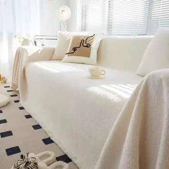 Полубархатный чехол для дивана, тканевый осенний и зимний чехол для дивана, плюшевая теплая подушка с кисточкой и трансграничной кисточкой 180X130