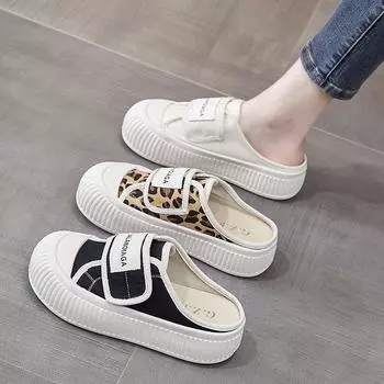 Полуботинки женские с леопардовым принтом парусиновые туфли женские весенне-летние новые женские модные верхние туфли без каблука повседневные туфли для сёрфинга 35 белый
