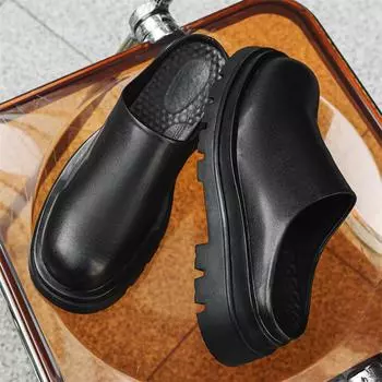 Полубуксируемый ленивый мужчина с одной педалью без каблука, сандалии с мешком на голове, обутые в толстые дышащие тапочки высокого класса 15963-J 38 чёрный