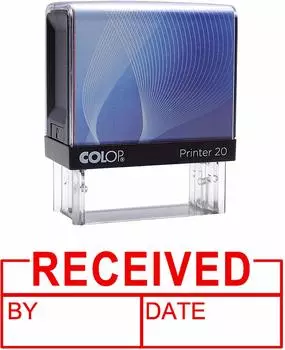 ПОЛУЧЕНО ОТ DATEРезиновый штамп для самостоятельной печати на заказ Colop Office Stationary P20 Mini Impression Area: 14 mm x 38 mm красный