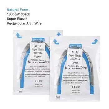 Получите идеально ровные зубы с помощью суперэластичных прямоугольных дуг — 10 упаковок по 100 шт. зубных дуг в натуральной форме