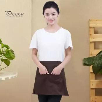 Полуфартук с карманами для мужчин, женщин, взрослых, дышащий поварской фартук, практичный кухонный фартук для готовки, поварской костюм темно-оранжевого