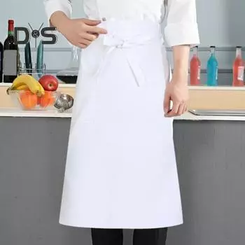 Полуфартук с карманами для официанта, повара, унисекс, униформа, бистро, кафе, фартук, профессиональный кухонный фартук для приготовления пищи, выпечки чёрный