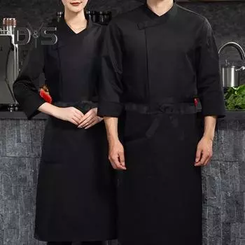 Полуфартук, водонепроницаемый поварской фартук с карманами для мужчин и женщин, регулируемый, маслостойкий, грязеотталкивающий, дышащий, кухонный фартук для дома и ресторана белый