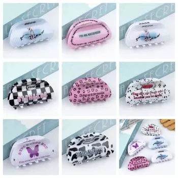 Полукруг из ПВХ, коготь для волос, леопардовая шахматная доска, заколка для волос в стиле ретро, женский