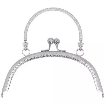 Полукруглая ручка для кошелька с металлической рамкой, застежка-замок для сумок 16,5 см, принадлежности для самостоятельного изготовления, серебро