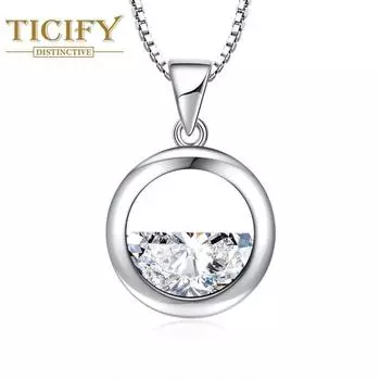 Полукруглое ожерелье Простое ожерелье с цирконом Подвеска белый