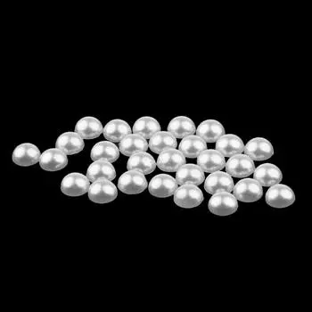 Полукруглое жемчужное украшение с плоской спинкой для скапбукинга для художественных поделок Наир 8 мм - белый,