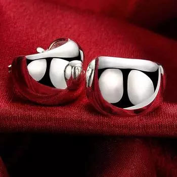 Полукруглые серьги из стерлингового серебра 925 пробы для женщин, модные ювелирные изделия, пряжка для ушей, высокое качество