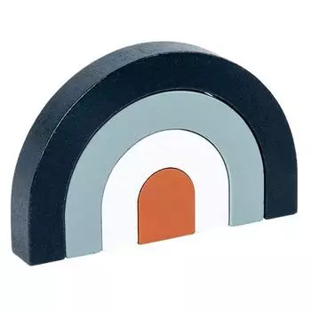 Полукруглые штабелируемые игрушки, игра, деревянный Радужный штабелер, набор деревянных строительных блоков Grimms, детская головоломка для дошкольников, Монтессори, открытая игрушка 14*8.8*2cm