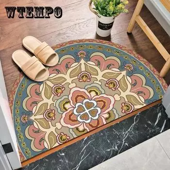 Полукруглый ковер в скандинавском этническом стиле, коврик для входа в дом, коврик для ванной комнаты 50x75cm