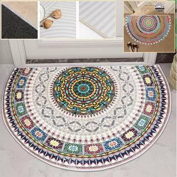 Полукруглый коврик для дома в стиле бохо, нескользящий напольный ковер в стиле бохо для домашнего декора, декора комнаты, дома, кухни и подарков/напольный коврик 40x60cm