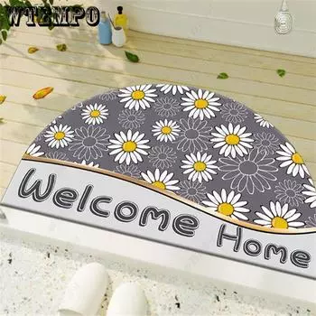 Полукруглый коврик для пола, ковер для спальни, ванной комнаты, входная дверь, впитывающий противоскользящий коврик для ног, коврик для входа в ванную комнату 40 * 60Cm