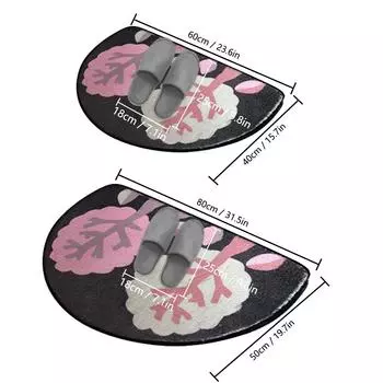 Полукруглый коврик для ванной комнаты из искусственного кашемира, впитывающий коврик для ног, нескользящий ковер, декоративный коврик для дома 40cm x 60cm