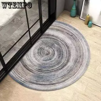 Полукруглый коврик для входной двери с изображением улыбающегося лица, ковер для всей семьи, мягкий коврик для ног в ванной комнате, приветственный коврик 50 * 75cm