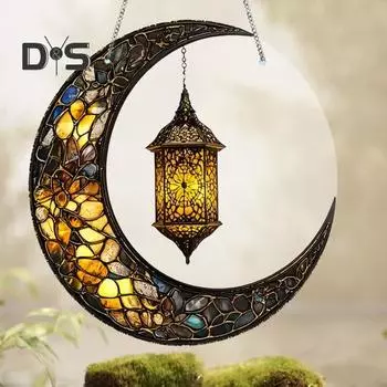 Полумесяц, ловец солнца, 2D, окрашенный акриловый ловец солнца, красочное настенное украшение для дома, крыльца, сада, балкона разноцветный