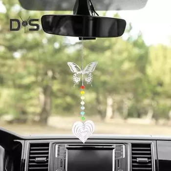 Полумесяц Ловец Солнца Подвесное Украшение Крытый Открытый Окно Красочный Искусственный Кристалл Призма Радужный Создатель Бабочки Любовь Сердце Кулон Орнамент C