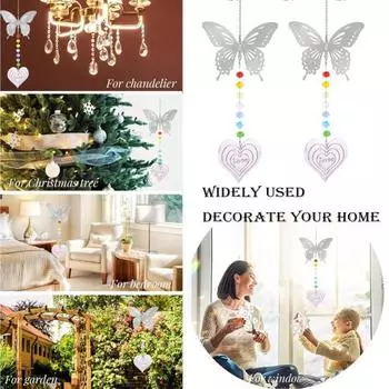 Полумесяц Ловец Солнца Подвесное Украшение Крытый Открытый Окно Красочный Искусственный Кристалл Призма Радужный Создатель Бабочки Любовь Сердце Кулон Орнамент C