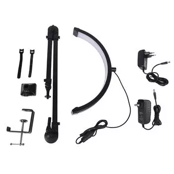 Полумесяц Настольная лампа для ногтей 3 режима освещения Уход за глазами Регулируемая поворотная рукоятка Лампа для дизайна ногтей для салона красоты EU Plug 100240V