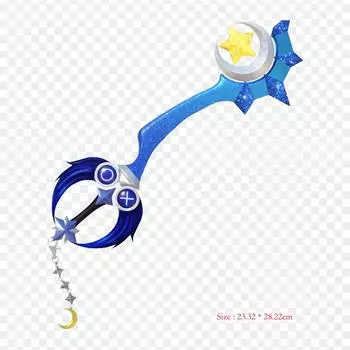 Полуночно-синий Keyblade Kingdom Iii Sora, термопереносная печать, виниловые нашивки, наклейки для одежды, аппликации «сделай сам», моющиеся нашивки