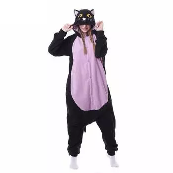 Полуночный кот Onesie Аниме Пижама для взрослых мужчин Kigurumi Женщины Цельная пижама Пижама Косплей Костюм Хэллоуин S
