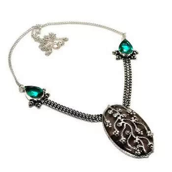 Полуночный обсидиан, индиколит, турмалин, драгоценный камень, подарочное ювелирное ожерелье, 18 дюймов 18 чёрный