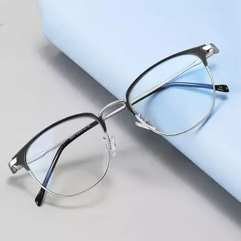 Полуоправа женские компьютерные очки антибликовые анти-синий свет очки для просмотра компьютера чёрный/золотой