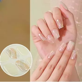 Полуотвержденные гелевые наклейки для ногтей гелевые наклейки для ногтей 3d горячее тиснение лак для ногтей клей наклейки для ногтей BSG-0253