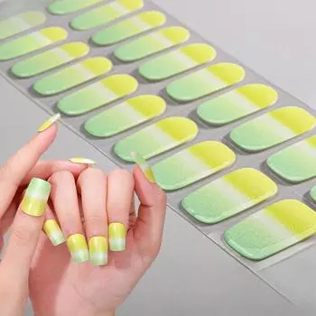 Полуотвержденные гелевые наклейки для ногтей градиентные радужные французские гелевые наклейки для ногтей флэш-наклейки для ногтей с эффектом кошачьего глаза NC240064