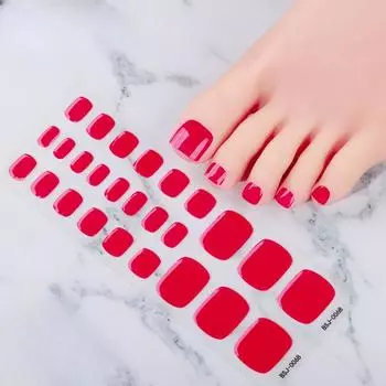 Полуотвержденные гелевые наклейки для ногтей, однотонные гелевые наклейки для ногтей на пальцы ног, светотерапия, лак для ногтей, клей, наклейки для ногтей BSJ-0063