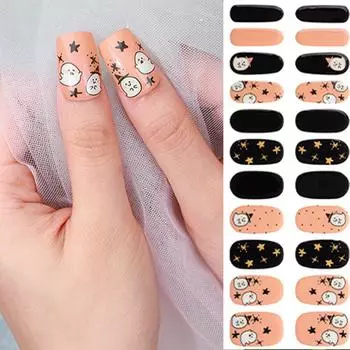 Полуотвержденные гели для ногтей Полоски для ногтей Наклейки на ногти на Хэллоуин Светящиеся полоски для ногтей Полные ногти Обертывание для ногтей Художественное украшение для ногтей 2