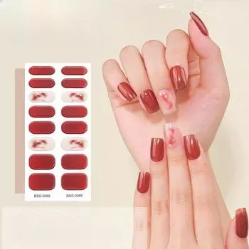 Полуотвержденные наклейки для ногтей гелевые наклейки для ногтей 3D бронзирование фототерапия наклейки для ногтей