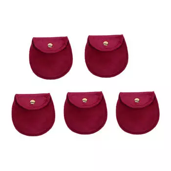 Полуовальная бархатная сумка для хранения ювелирных изделий, сережек, колец, браслетов, ожерелий, упаковка, портативная застежка-кнопка, организация S красный