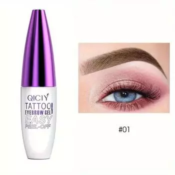 Полуперманентная гелевая паста для татуажа бровей с легко снимающейся формулой для стойкого водостойкого эффекта 01 коричневый
