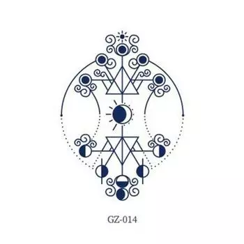 Полуперманентная настоящая маленькая наклейка для тату Dinatori версия 2 4 листа, GZ-014, 8 шт.