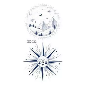 Полуперманентная настоящая маленькая наклейка для тату Dinatori версия 2 4 листа, GZ-022, 8 шт.